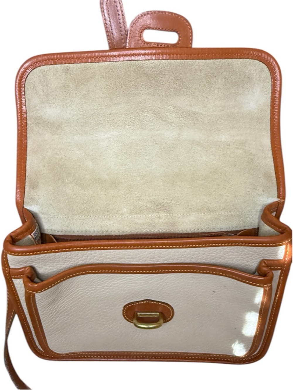 Vintage Dooney & Bourke R125 Bone British Tan All Weather Leather shoulder bag - Picture 3 of 13